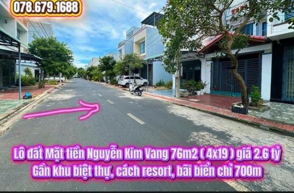 💥Lô đất Mặt tiền Nguyễn Kim Vang 76m2 ☘ ( 4x19 ) giá 2.6 tỷ. Đất biển Tuy Hoà