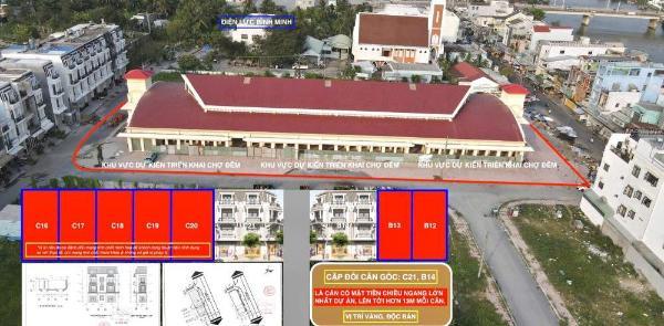 Bán nhà góc hơn 13m mặt tiền chợ bách hóa 🏚️ tổng hợp, chợ cái vồn