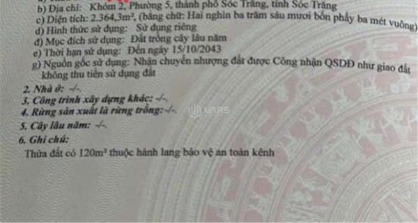 Bán Đất nền riêng lẻ 2364m²