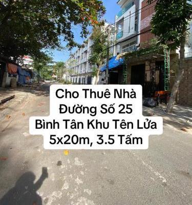 Cho thuê nhà đs 25, bình tân khu Tên Lửa, 5x20m, 3.5 tấm, 🌊 25tr