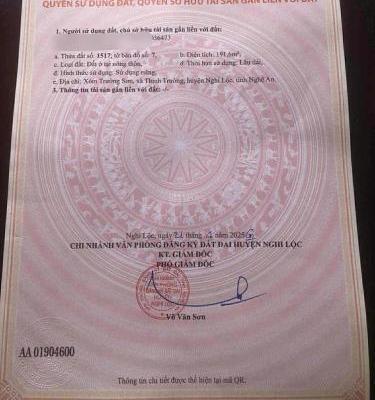 BÁN ĐẤT ĐẤU GIÁ NGHI TRƯỜNG- NGHI 💥 LỘC- NGHỆ AN