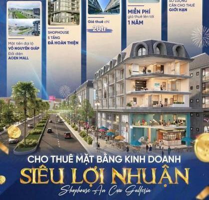 🔥 CHO THUÊ SHOPHOUSE AN CỰU GALLERIA 5 TẦNG + 🌊 1 Tum – MẶT TIỀN 6M, ĐỐI DIỆN AEON MALL – V