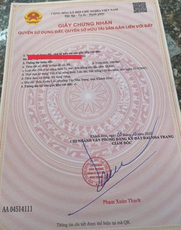 Chủ cần bán Đất nền riêng lẻ 100m²