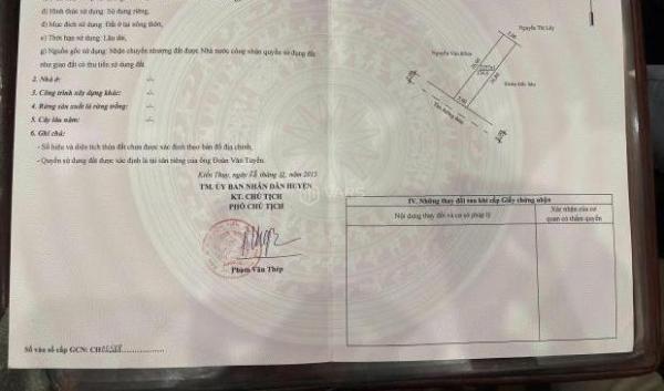 ❌❌❌Em có Lô Đất Đoàn Xá Kiến Hải mặt đường thôn 💥 giá chỉ hơn 2.8 tỷ xx . Đường thông .Ko