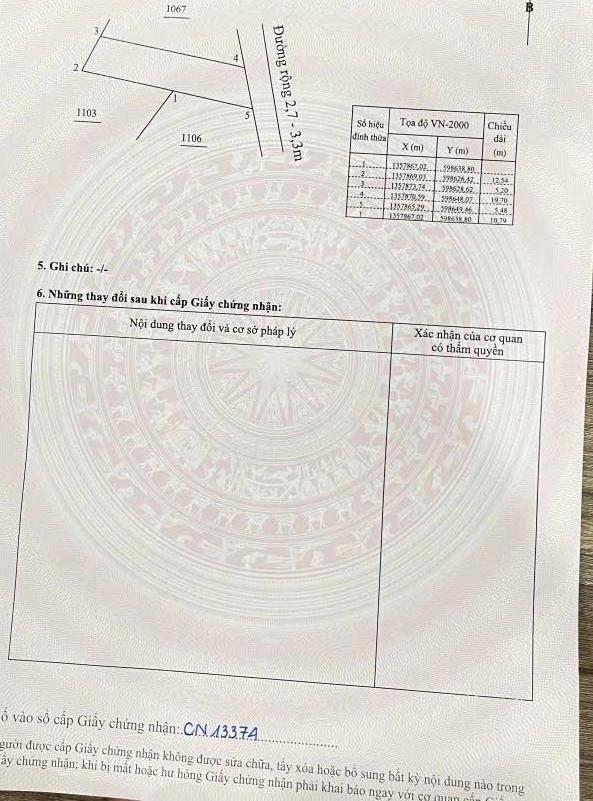 Chủ cần bán Đất nền riêng lẻ 107m²