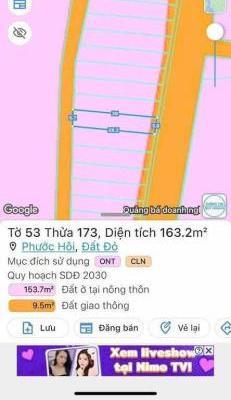 SỞ HỮU NGAY ĐẤT BIỂN PHƯỚC HỘI - PHƯỚC HẢI 👍 - LỘC AN CHỈ VỚI 500TR CÓ NH HỖ TRỢ