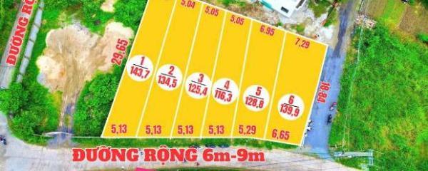 Bán 6 🏢 nền đất thổ cư 116,3m2 - 143,7m2 mặt tiền Gò Cây Cốc, Tây Nha Trang