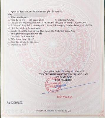 Nhà Vườn Tam Thái, Phú Ninh. Diện tích đất 🏡 500m2