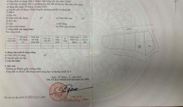 bán đất mặt đường QL6, KỲ Sơn, Hòa Bình 420m giá 7 🏢 tỷ