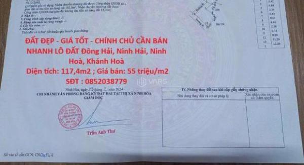 ĐẤT ĐẸP - GIÁ TỐT - CHÍNH CHỦ CẦN BÁN 🏢 NHANH LÔ ĐẤT Đông Hải, Ninh Hải, Ninh Hoà, Khánh Hoà