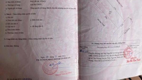 Cần bán lô đất mặt đường Tân Vũ 2, Tràng Cát, Hải An 💥 93m2 giá chỉ 33,5tr/m2