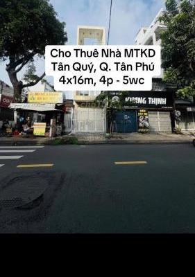 Cho thuê nhà mặt tiền Tân Quý, Quận Tân Phú, 3.5 tấm, 🏠 4p, 5wc