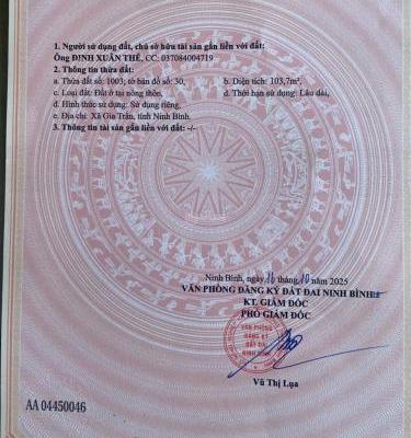 Bán 3 🆘 lô đất Thuộc Thị Trấn Gia Viễn – Ninh Bình