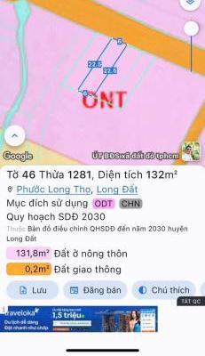 BÁN LÔ ĐẤT MẶT TIỀN ĐƯỜNG 🏤 NHỰA 8M Phước Long Thọ, xã Đất Đỏ, TPHCM CHỈ VỚI 450TR
