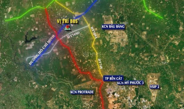 Bán gấp đất qh skc 🏬 dt 9.541m2 ở long tân, dầu tiếng, bình dương, chỉ 1triệu/m2