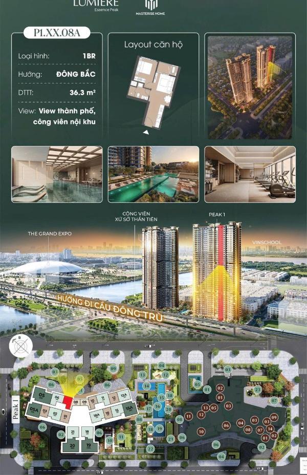 Bán nhanh căn 1n tầng 12 lumière essence peak giá 5tỷ172 chiết khấu lên 👍 tới 17%