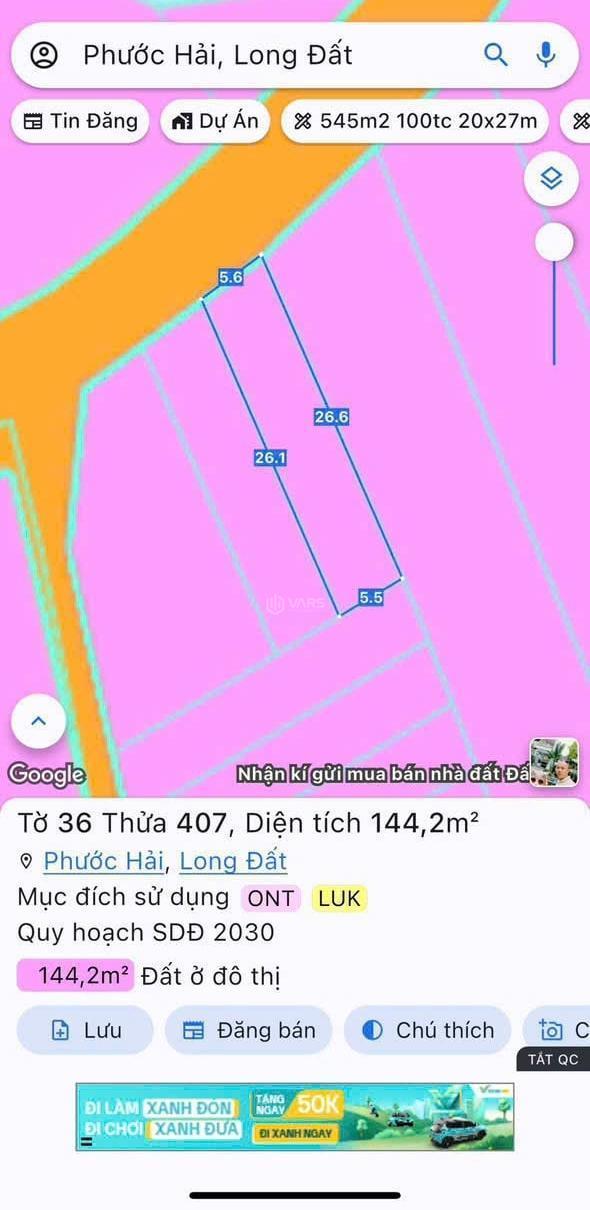 Chủ cần bán Đất nền Dự án 144m²