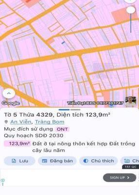 <mark style="background-color: transparent; font-weight: 400; ">Bán gấp lô đất sổ riêng 🏡 an viễn trảng bom 124m2 gias 990tr</mark>