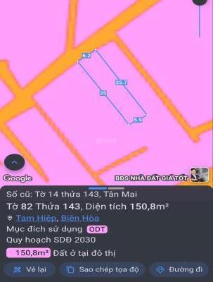 Bán 🏦 gấp lô đất thổ cư ph tam hiệp 150m2 giá 5tỷ200