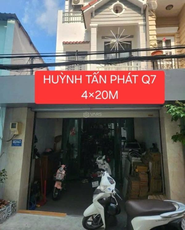 Nhà 🏡 huỳnh tấn phát quận 7 dt 4×20 1 trệt 2 lầu sân thượng chỉ 9,5 tỷ