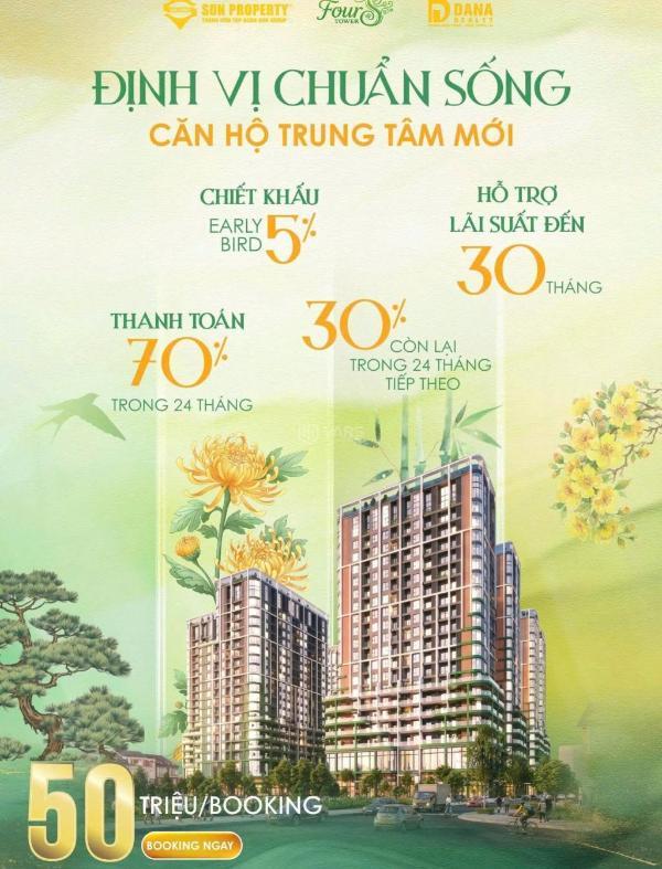 Hiếm căn 1br rộng như 2pn tại sun fours đn | tặng sân vườn 16m² | dtsd 🏢 gần 70m²