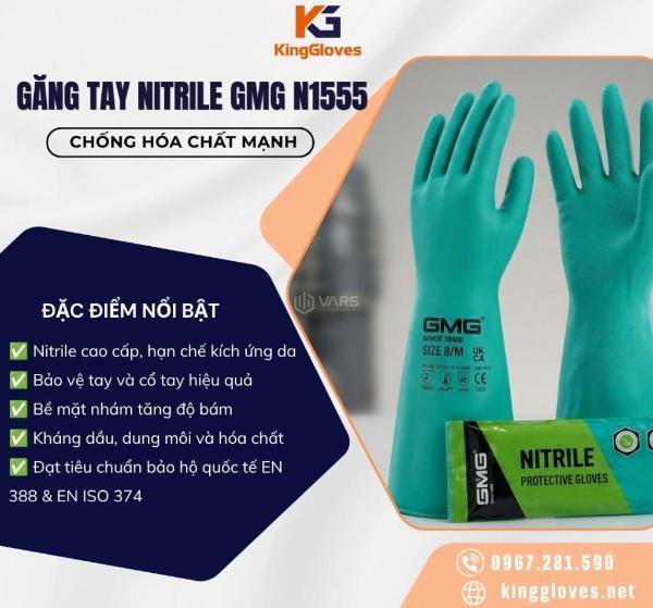 Găng tay nitrile gmg n1555 - chống hóa chất bảo vệ đôi 🏣 tay