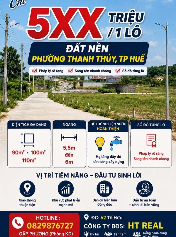 Bán đất nền 🏢 phân lô. phường thủy dương ( nay là phường thanh thủy)