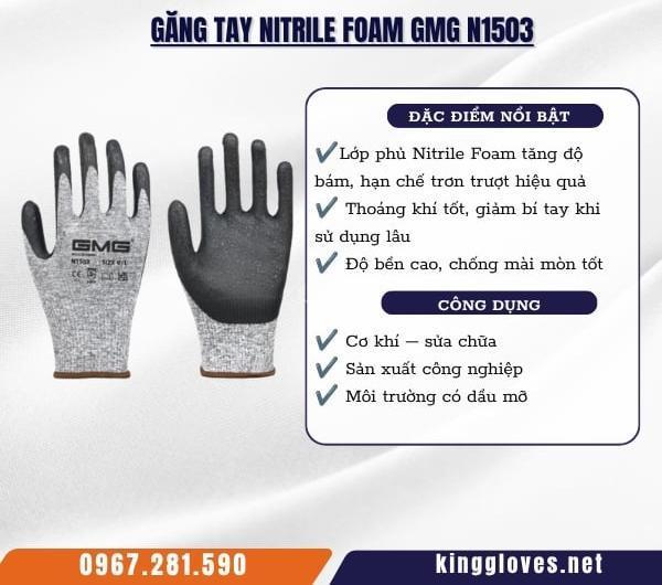 Găng tay bảo 🏢 hộ nitrile foam gmg n1503