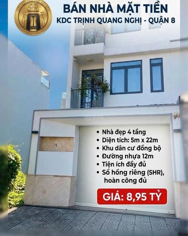 Nhà đẹp 4 tầng, mặt tiền kdc trịnh quang nghị, quận 8, 👍 khu đồng bộ, shr