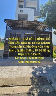NHÀ ĐẸP – GIÁ TỐT- CHÍNH CHỦ CẦN BÁN NHÀ Tại Phường 🔥 Hòa Hiệp Nam, Q.Liên Chiểu, TP Đà