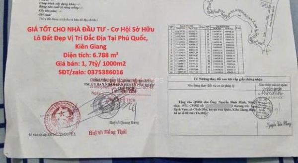 GIÁ TỐT CHO NHÀ ĐẦU TƯ - Cơ Hội Sở Hữu Lô Đất Đẹp Vị Trí Đắc Địa Tại 🔥 Phú Quốc, Kiên Giang