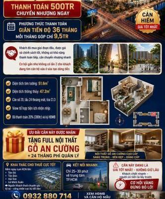 Chủ cần bán Căn hộ chung cư 52m²