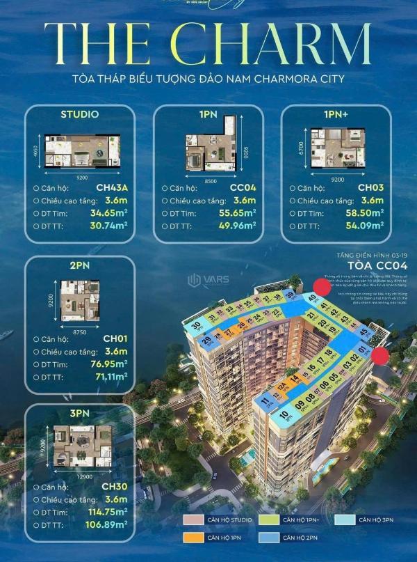 Sang nhượng lại hợp đồng căn hộ cao cấp charmora city - tòa the ☘ charm, đảo nam -