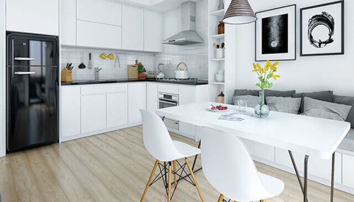 40-Thiết kế phòng bếp với tone màu trắng sạch sẽ (Nguồn: Sưu tầm)