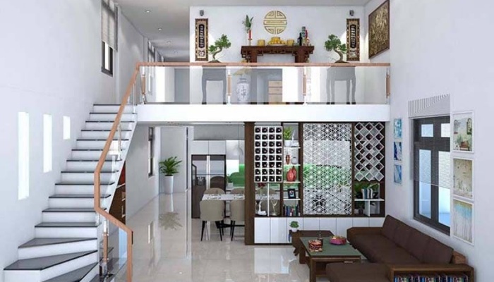 Nhà ống 2 tầng có gác lửng
