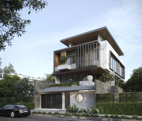 Mẫu biệt thự nhà vườn 3 tầng mái bằng