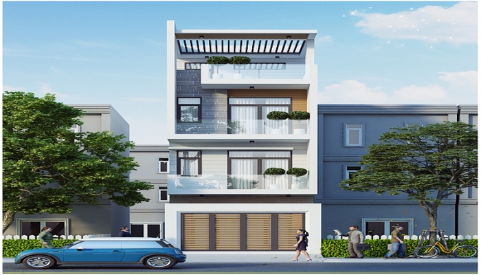 Mẫu nhà ống giả biệt thự mái Nhật 