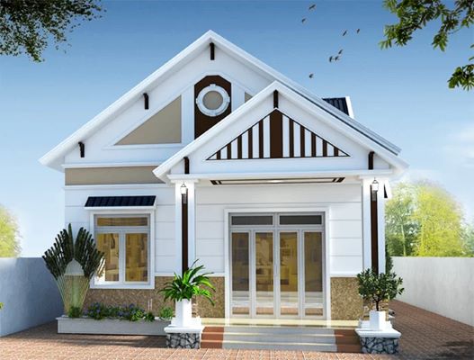 Mẫu thiết kế nhà ống 1 tầng mái thái tối giản