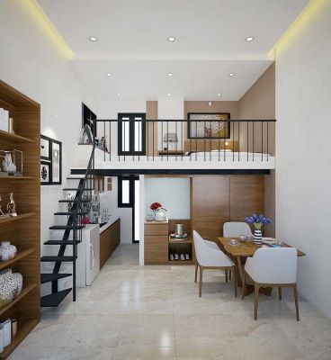 Mẫu nhà ống 1 tầng có gác lửng