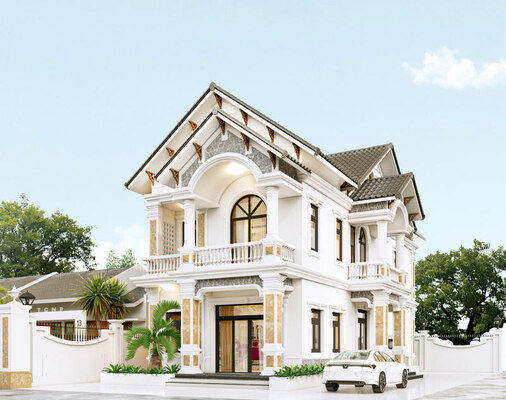 Nhà phố tân cổ điển với 2 phòng ngủ và sân vườn