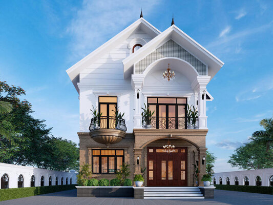 Mẫu nhà phố tân cổ điển 2 tầng