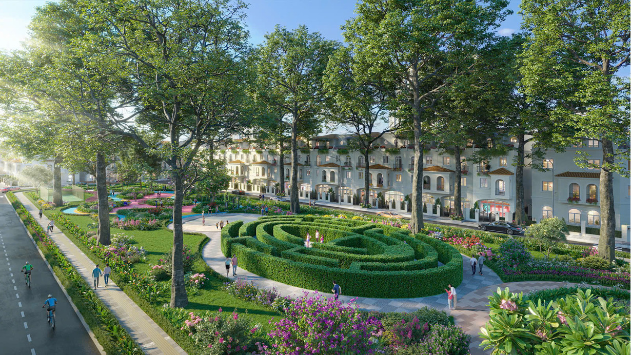 Khu đô thị siêu cao cấp Eurowindow Sport Garden sở hữu 7 công viên, vườn hoa, thảm thực vật đa tầng. 